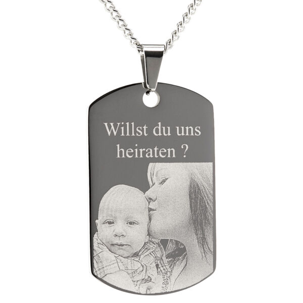 Edelstahlanhänger ID-Tag