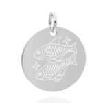 Rund 18 mm silber Fische 01