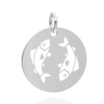 Rund 18 mm silber Fische 02