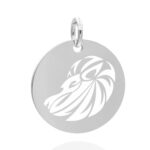 Rund 18 mm silber Löwe 03