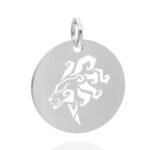 Rund 18 mm silber Löwe 04
