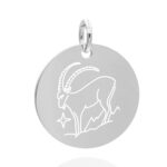 Rund 18 mm silber Steinbock 01