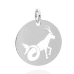 Rund 18 mm silber Steinbock 02