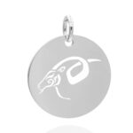 Rund 18 mm silber Steinbock 04