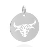 Rund 18 mm silber Stier 03
